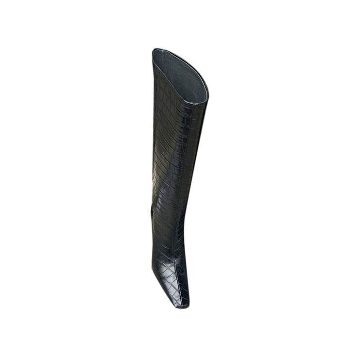 FISKA Kitten Heel Leather Knee High Boots