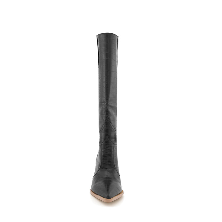 GESA Sculptured Heel Western Cowboy Knee High Boots - ithelabel.com