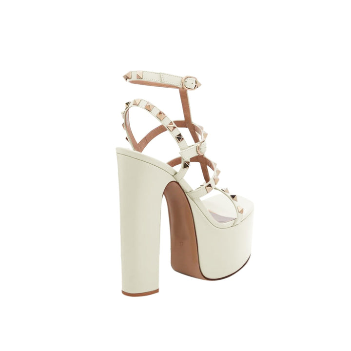 HERUV Studded Block Heel Platform Sandals