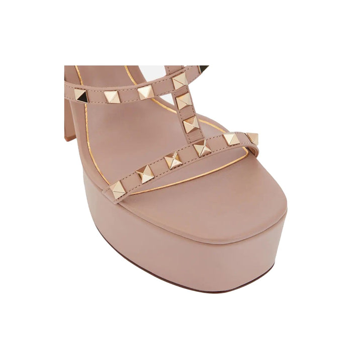 HERUV Studded Block Heel Platform Sandals