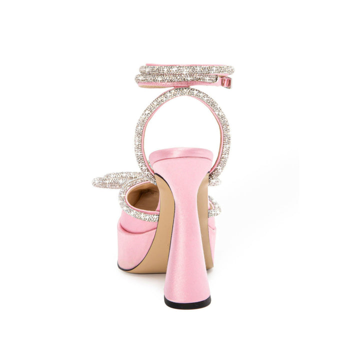 HERYI Diamante Bow Ankle Strap Platform Sandals