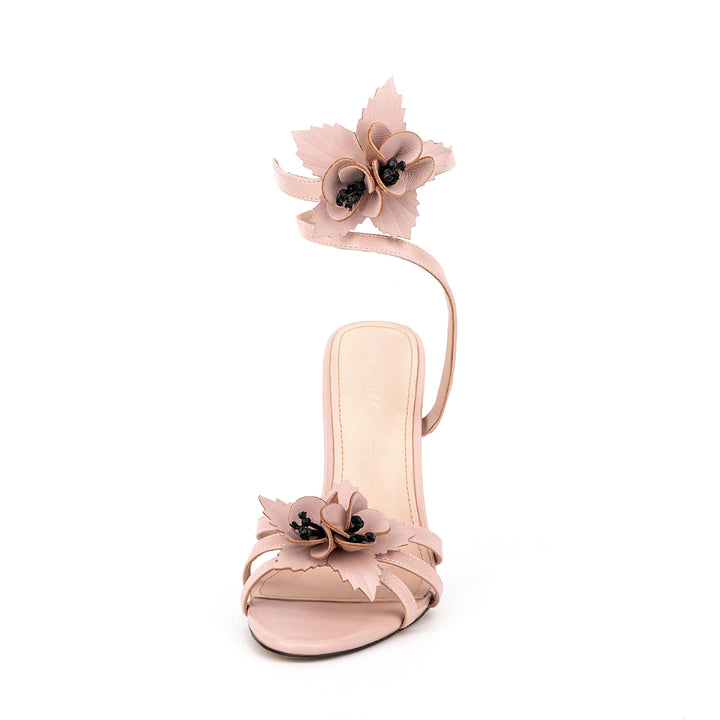 KEGUC Flower Embellished High Heel Sandals