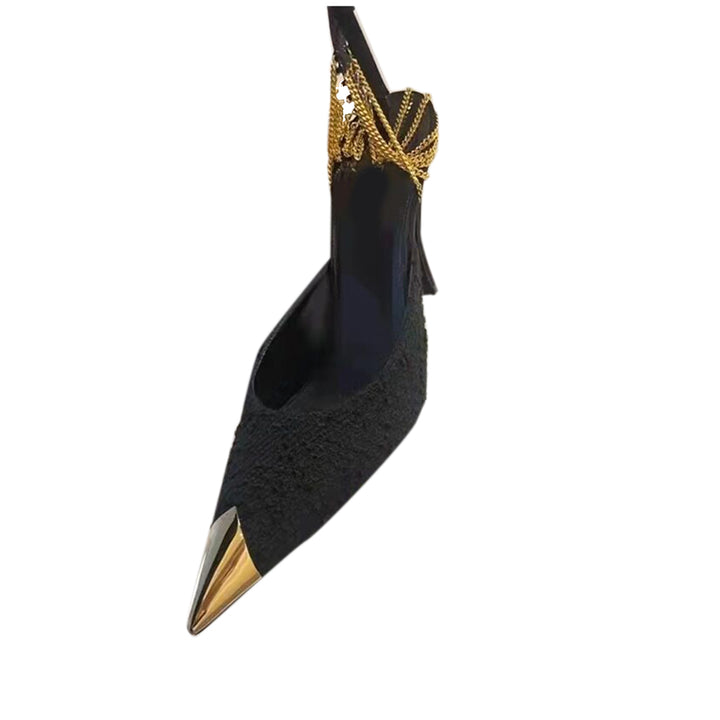 KENNA Metal Plated Chain Embellished High Heel Sandals - 9cm