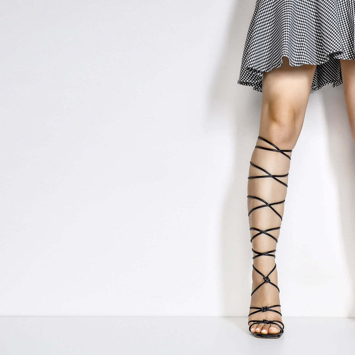 KUICO Lace Up High Heel Sandals