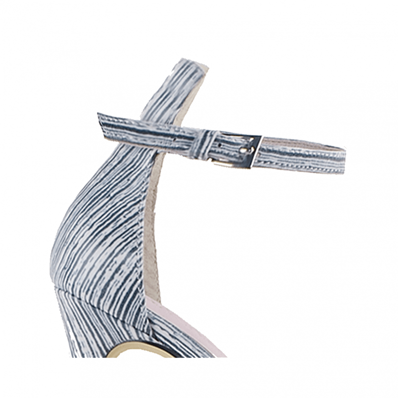 KULMA Striped Platform Leather High Heel Sandals - 10cm - ithelabel.com