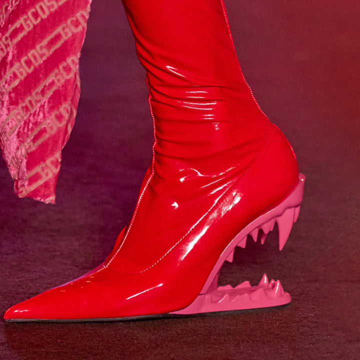 KULRE Sculptured Wedged Heel Ankle Boots