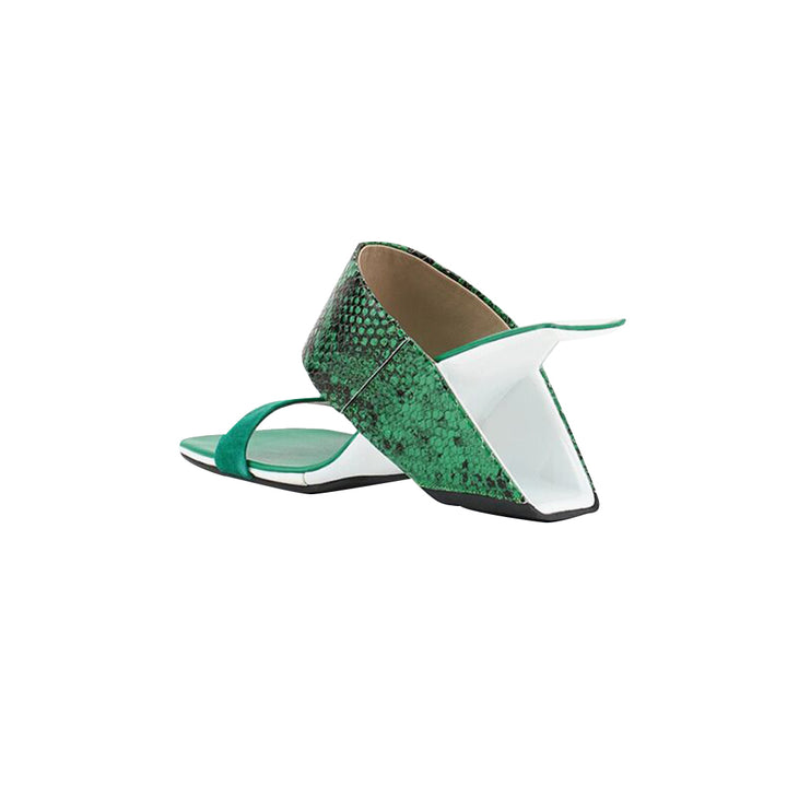 KUMIY Printed Leather Mules Sandals