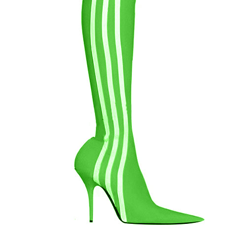 MAWEL Striped High Heel Over The Knee Boots