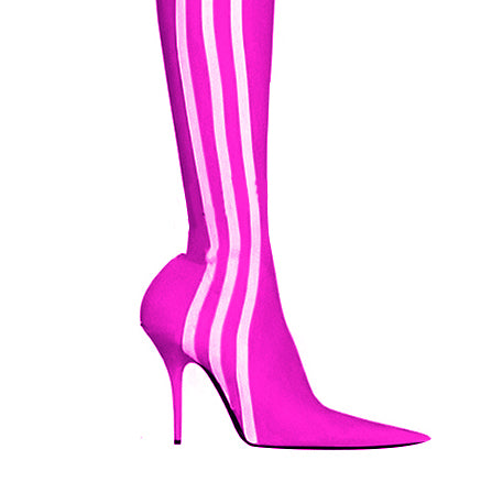 MAWEL Striped High Heel Over The Knee Boots