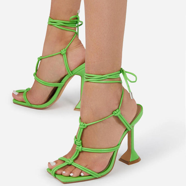 NAFRA Lace Up High Heel Sandals