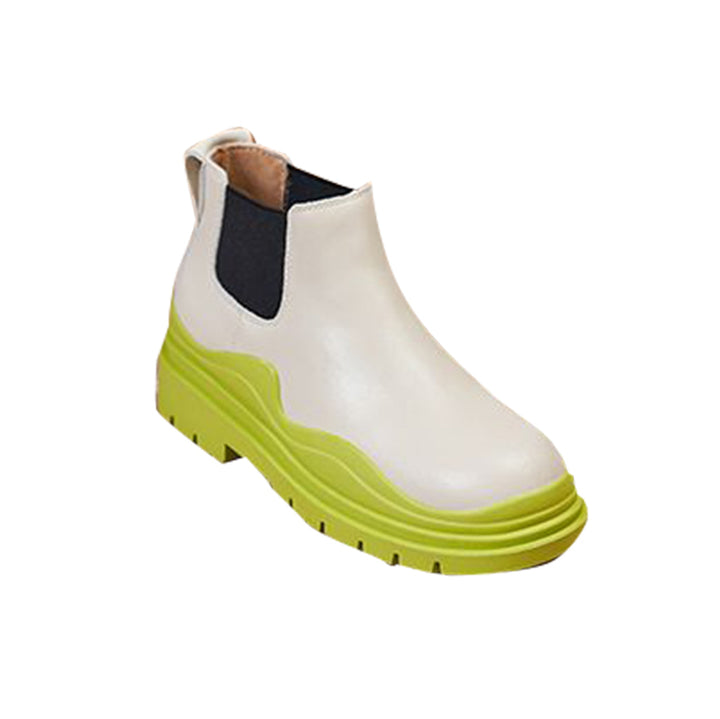 PAULA Tri-Color Leather Ankle Boots