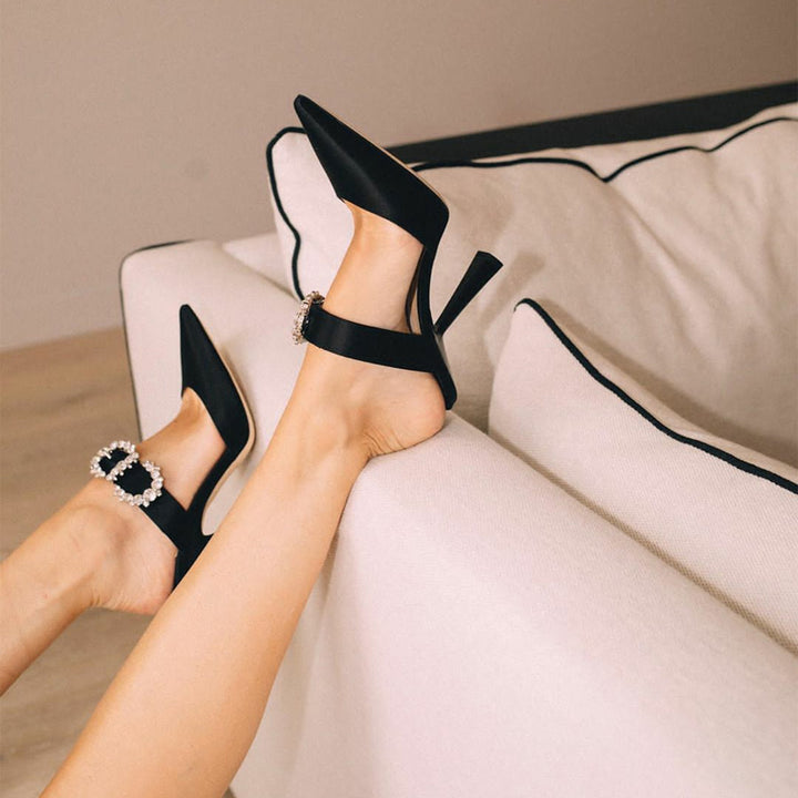 POMCA Diamante Buckled Mules Sandals