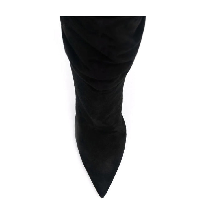 QITEN Stiletto Heel Suede Slouchy Ankle Boots