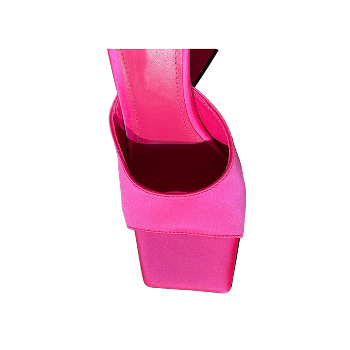 RADIA Block Heel Satin Mules Sandals