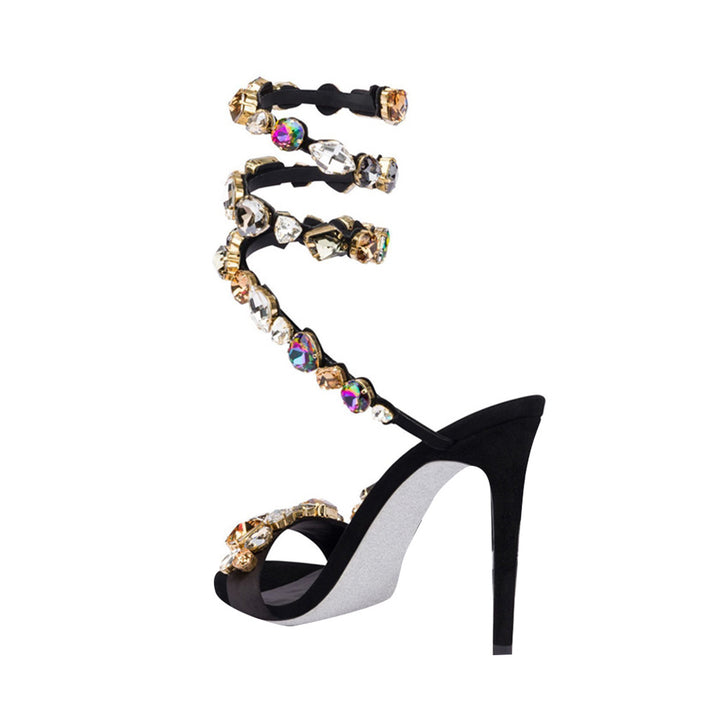 RADUI Diamante Wrap High Heel Sandals - 10cm