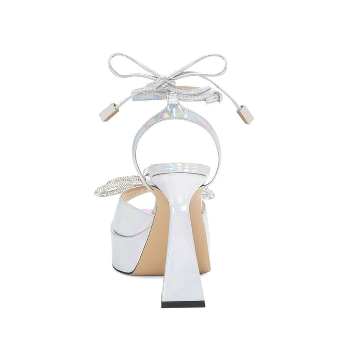 RANCY Diamante Bow Lace Up High Heel Sandals