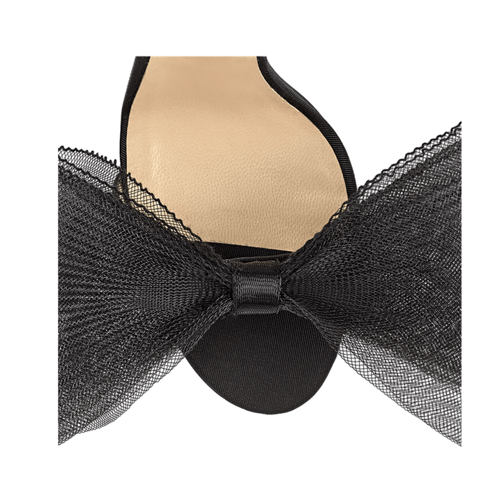 REGON Asymmetric Bow Embellished Satin High Heel Sandals - 10cm