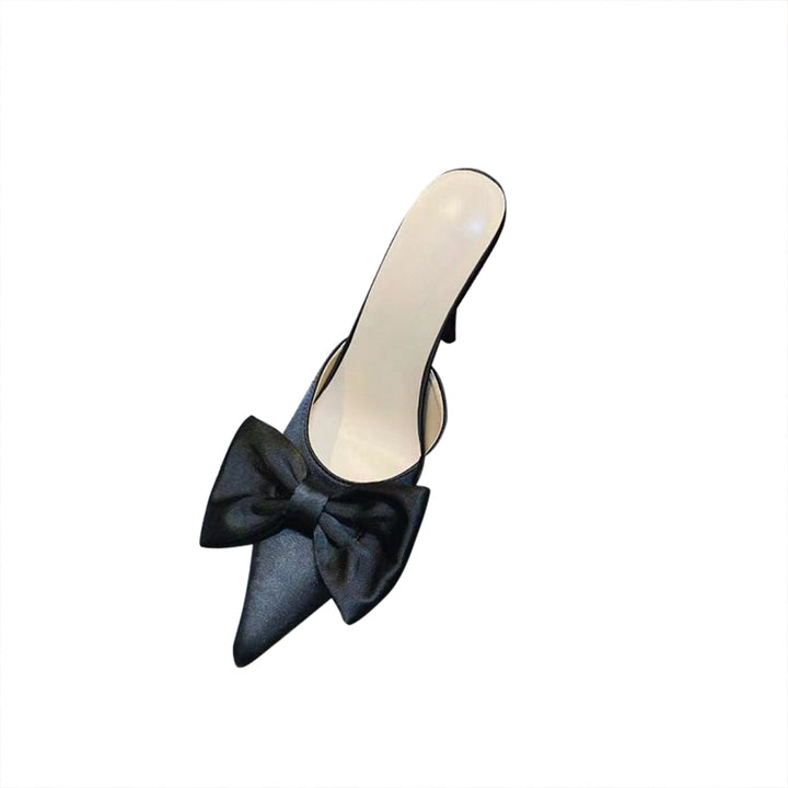 RIETA Bow Embellished Leather Mules Sandals