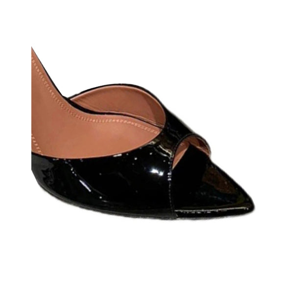 RIYLE Ankle Chain Patent Leather High Heel Sandals - ithelabel.com