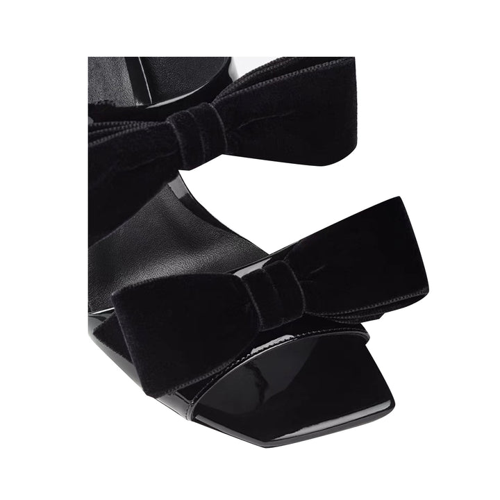 RUMTI Bow High Heel Mules Sandals