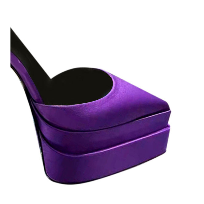 SEUNO Ankle Strap Block Heel Platform Sandals