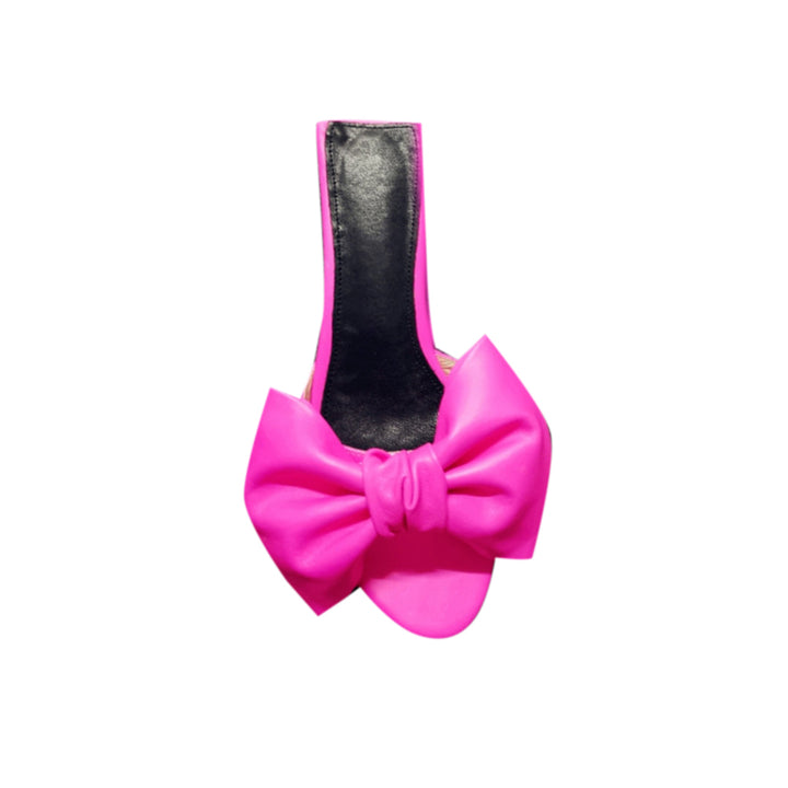 SIFIO Bow Embellished Leather Mules Sandals