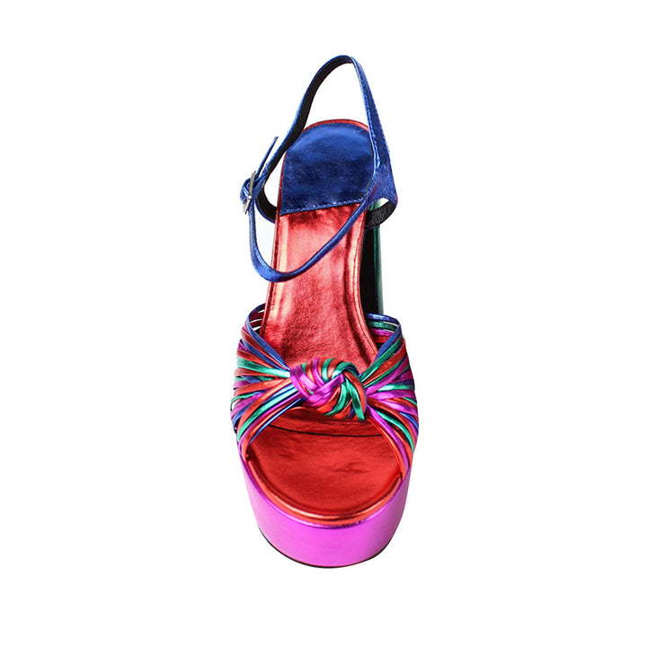 SUBNA Knotted Block Heel Platform Sandals