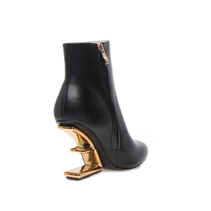 VANUI Sculptured Heel Ankle Boots