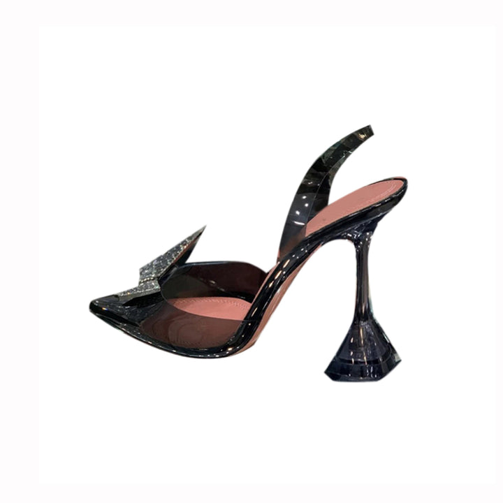 VATOE Diamante Butterfly PVC High Heel Sandals - 9cm