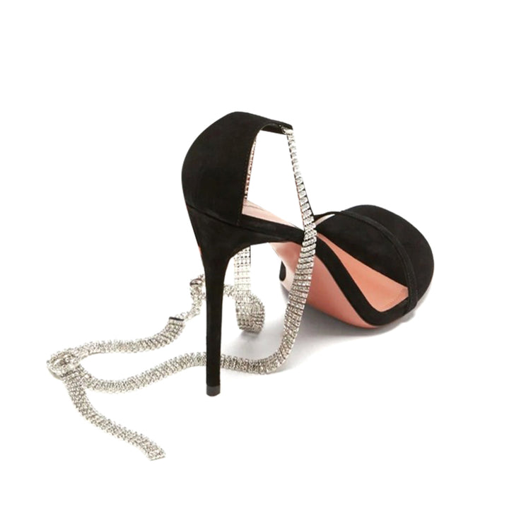 VILAT Ankle Diamante High Heel Sandals - 9cm