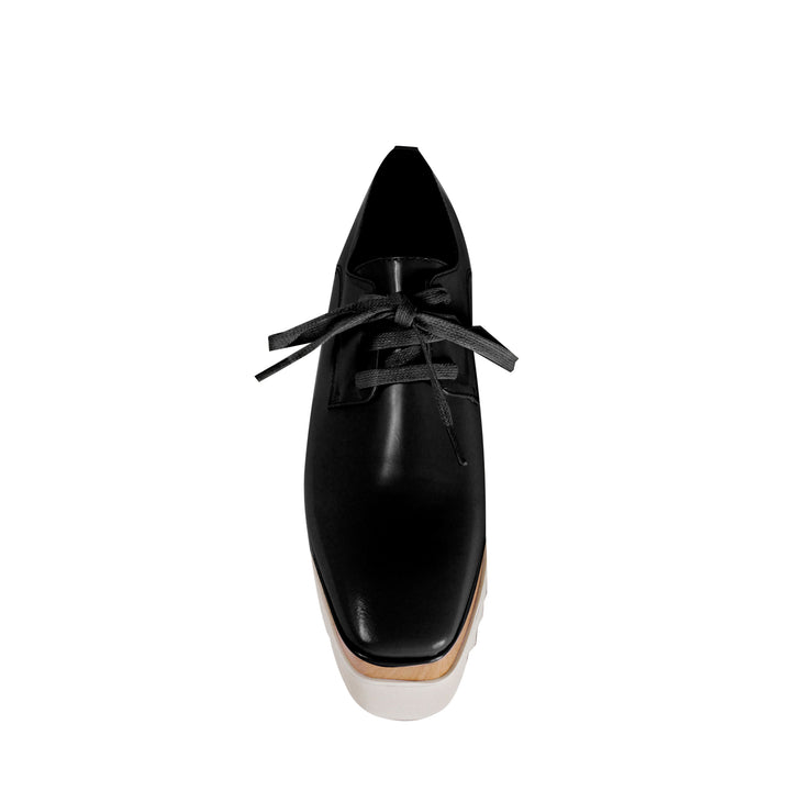 WEMER Lace Up Patent Leather Oxford Platform Sneakers - ithelabel.com