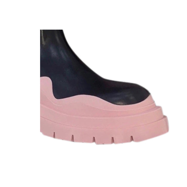 PAULA Bi-Color Leather Ankle Boots