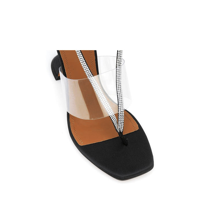 RITWA Diamante Lace Up Satin High Heel Flop Flip Naked Sandals