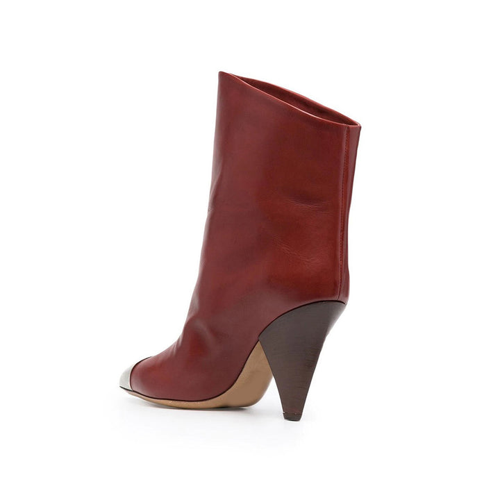 CARIF Metal Plated Leather Ankle Boots