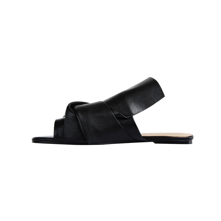 ELIZA Knotted Leather Slipper Slides