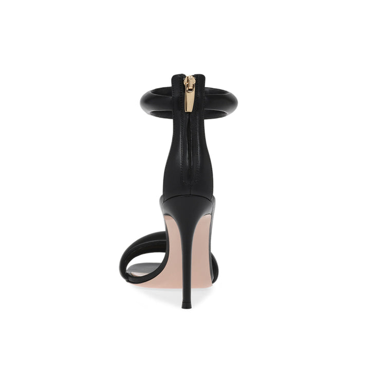KAFIN Ankle Strap Leather Stiletto High Heel Sandals - 9.5cm