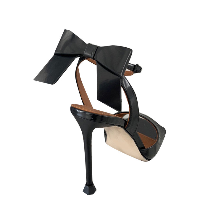 KERUC Bow Embellished Stiletto High Heel Sandals