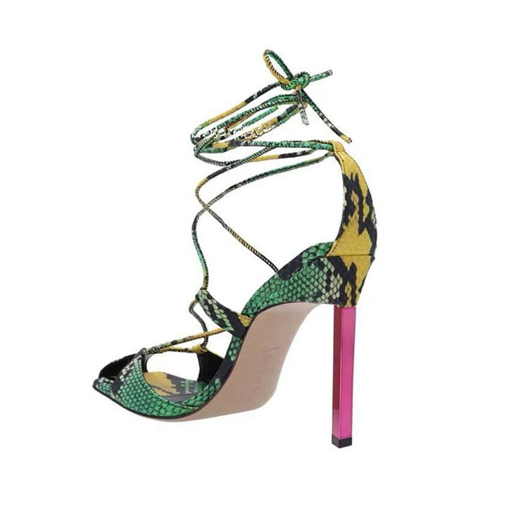MUNIE Lace Up High Heel Sandals
