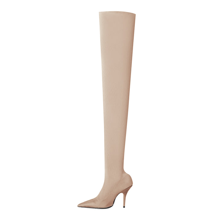 NELLE Super Pointed Toe Basic Over The Knee Sock Boots