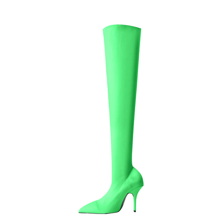 NELLE Super Pointed Toe Basic Over The Knee Sock Boots