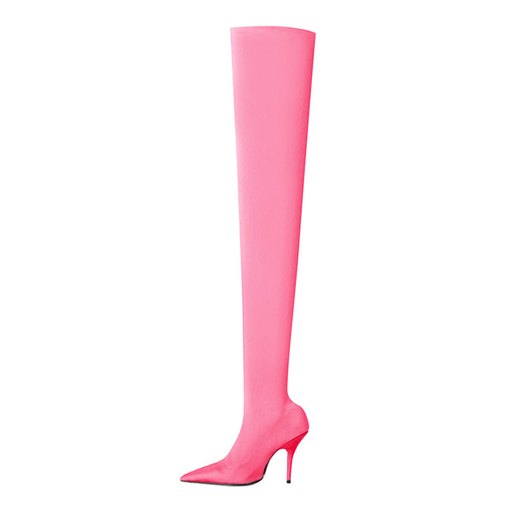 NELLE Super Pointed Toe Basic Over The Knee Sock Boots