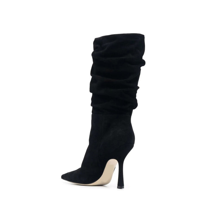 QITEN Stiletto Heel Suede Slouchy Ankle Boots
