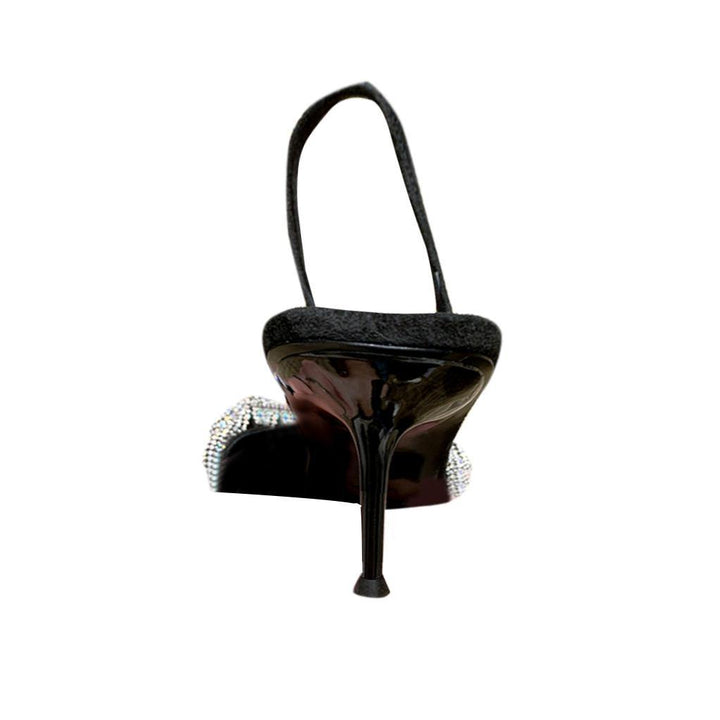 RAFIA Diamante Mid Heel Sandals - 7cm - ithelabel.com