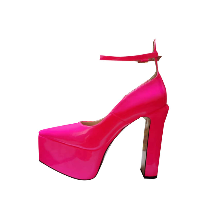ROIRA Block Heel Platform Pumps