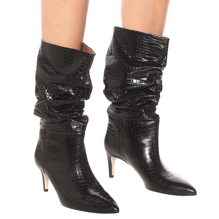 RUEFA Leather Mid Heel Ankle Boots