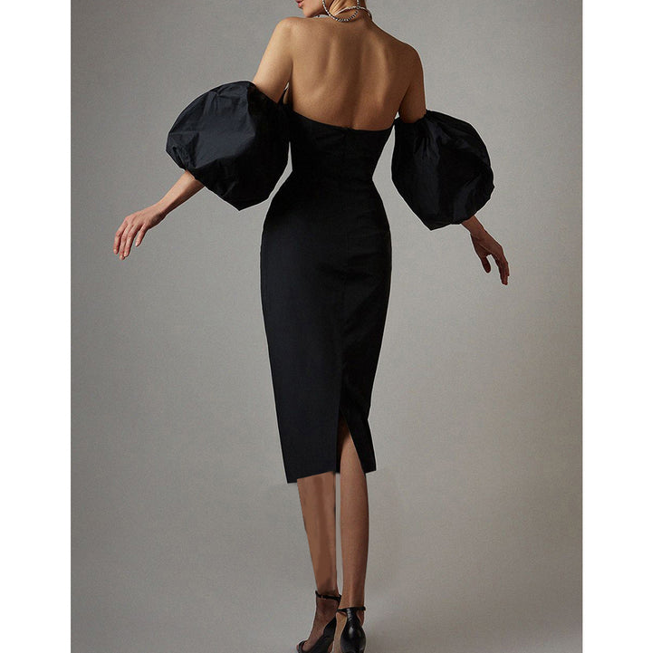 SCITT Puff Sleeves Off-Shoulder Maxi Dress