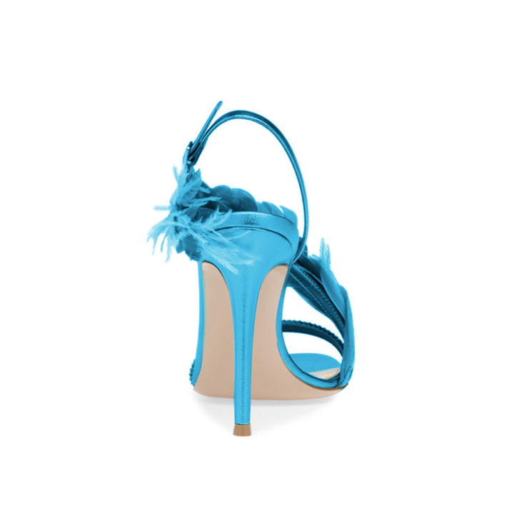 SUNIE Feather And Damante High Heel Sandals - 9.5cm