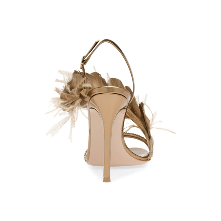 SUNIE Feather And Damante High Heel Sandals - 9.5cm