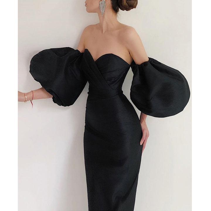 SCITT Puff Sleeves Off-Shoulder Maxi Dress