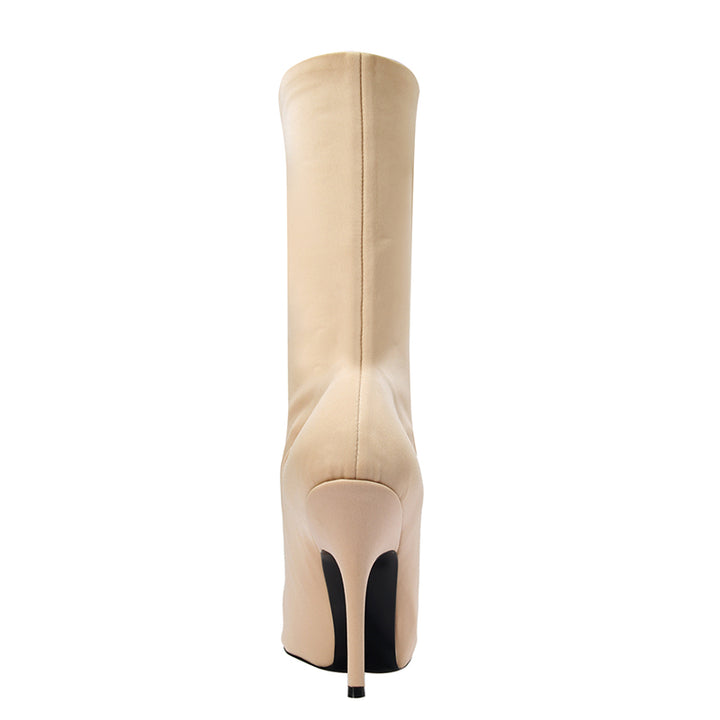 NELLE Super Pointed Toe Basic Sock Ankle Boots